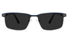 Benge Gray Polarized in murgese variant - is a wide metal frame with a 17mm flat nose bridge and metal temple arms with acetate tips.