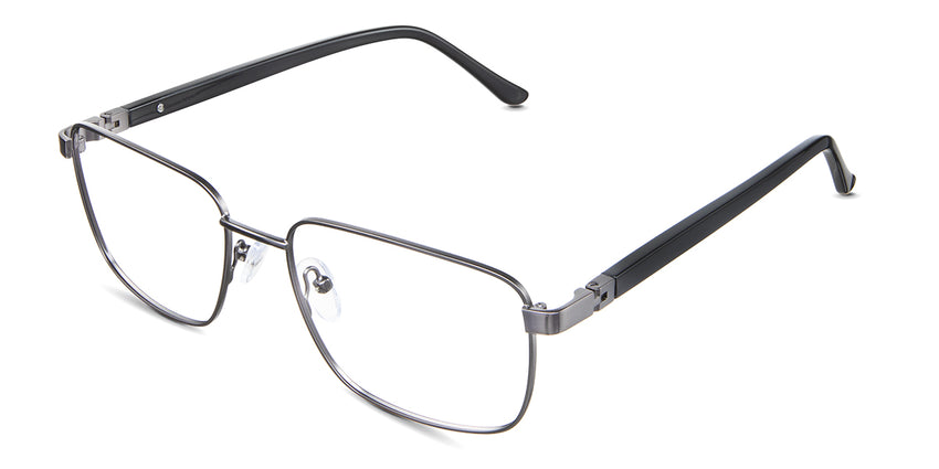 Benjamin eyeglasses in the nebelung variant - it's a thin metal frame with a straight bridge.