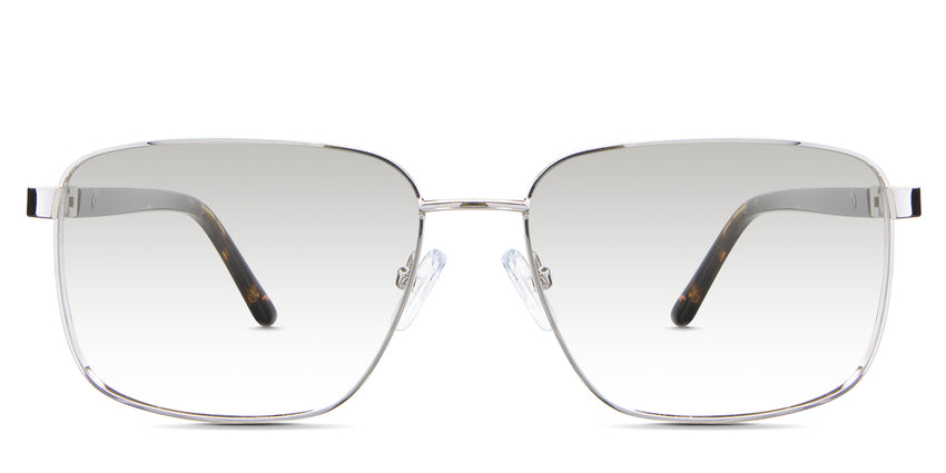 Benjamin black tinted Gradient  glasses in the Saturn variant - is a rectangular frame with a narrow nose bridge and slim temples.