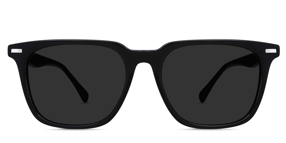 Binni Gray Polarized in midnight variant - it's a rectangular acetate frame with a narrow nose bridge.