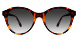 Bloso black tinted Gradient sunglasses in hickory variant tortoise style with low nose bridge and in built nose pads