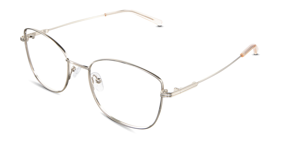 Bonnie eyeglasses in the gold variant - have a silicon nose pad.