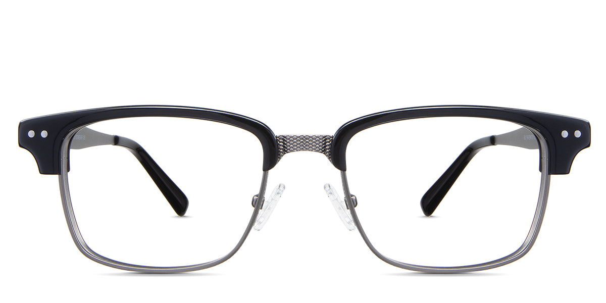 Brad eyeglasses in the cormorant variant - it's a black frame in a rectangular shape.