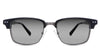 Brad black tinted Gradient  sunglasses in the Cormorant variant - is rectangular and combines metal arm and acetate temple tips.