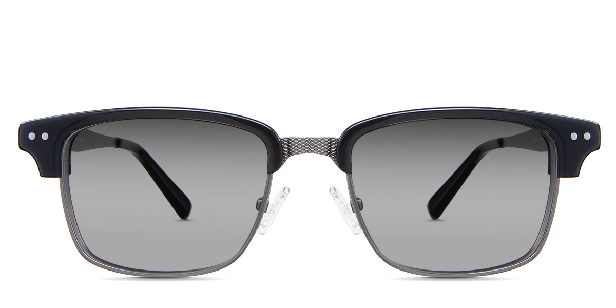 Brad black tinted Gradient  sunglasses in the Cormorant variant - is rectangular and combines metal arm and acetate temple tips.