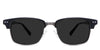 Brad black tinted Standard Solid sunglasses in the Cormorant variant - is rectangular and combines metal arm and acetate temple tips.