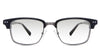 Brad black tinted Gradient  glasses in the Cormorant variant - is rectangular and combines metal arm and acetate temple tips.