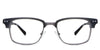 Brad eyeglasses in the grus variant - it's a clubmaster-style frame in gray.
