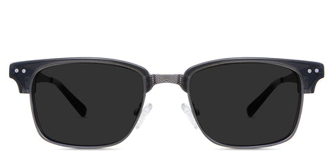 Brad black tinted Standard Solid sunglasses in the Grus variant - is a combination of metal and acetate frame in a clubmaster style.
