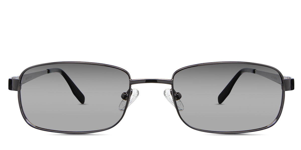 Brady  black tinted Gradient sunglasses in the iron variant - it's a full-rimmed metal frame with a high-nose bridge and adjustable nose pads.