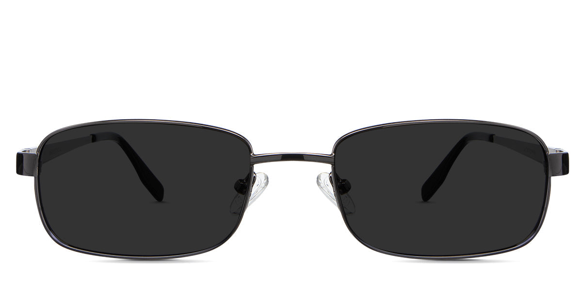 Brady Gray Polarized glasses in the iron variant - it's a full-rimmed metal frame with a high-nose bridge and adjustable nose pads.