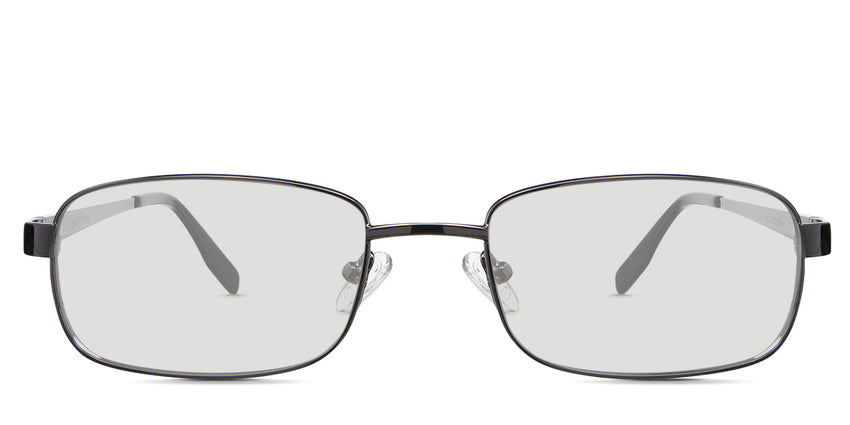 Brady black tinted Standard Solid sunglasses in the iron variant - it's a full-rimmed metal frame with a high-nose bridge and adjustable nose pads.