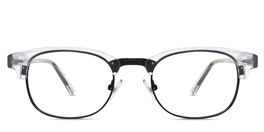 Brice eyeglasses in the calcite variant - an oval frame in crystal and black color.