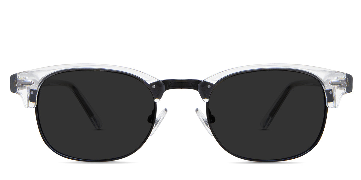 Brice Gray Polarized in the Calcite variant - is a full-rimmed frame with an acetate top rim, a metal nose bridge, and a visible wire core in the arm..