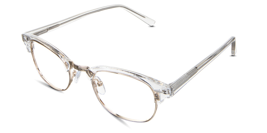 Brice eyeglasses in the moissanite variant - have silicon adjustable nose pads.