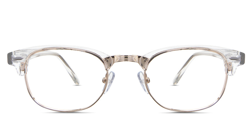 Brice eyeglasses in the moissanite variant - it's a combination of metal and acetate rim.