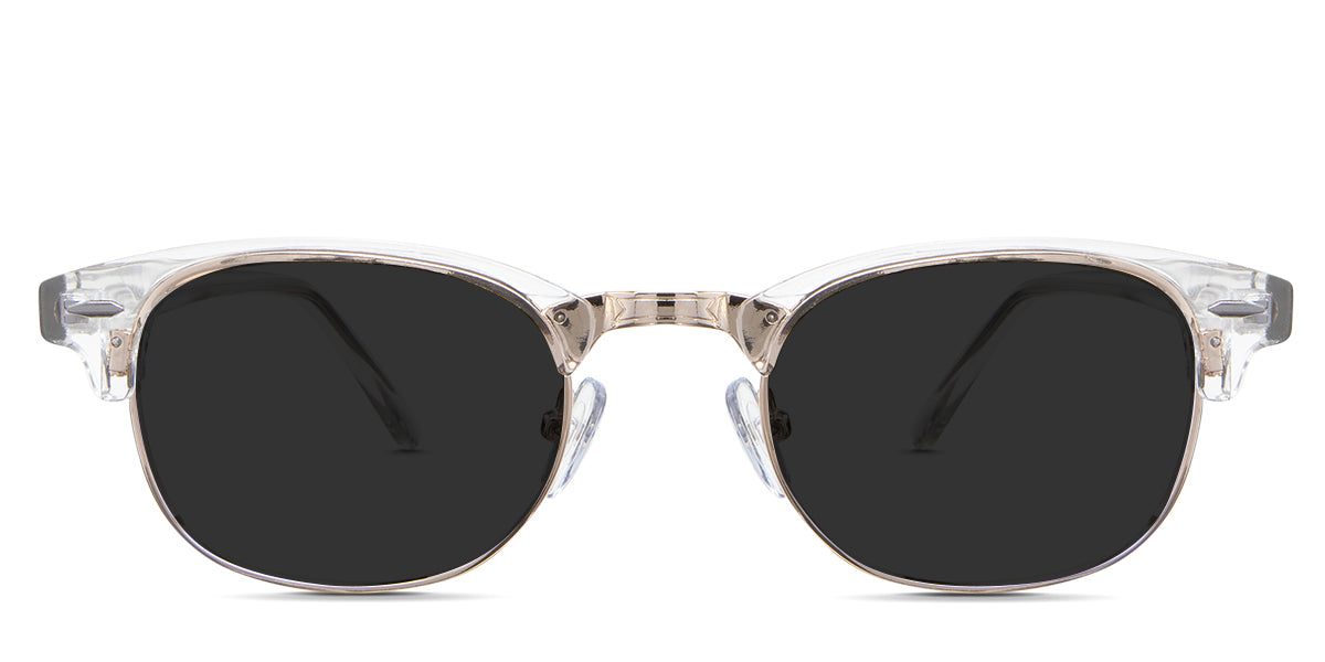 Brice Gray Polarized in the Moissanite variant - it's a combination of metal and acetate rim with silicon adjustable nose pads and a regular thick temple arm and tip.