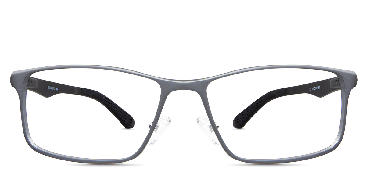 Briggs eyeglasses in the echo variant - it's a metal frame in a matte gray color