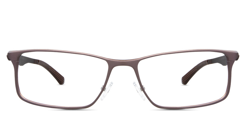 Briggs eyeglasses in the toffee variant - it's a full-rimmed frame in brown color.