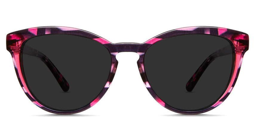 Bristow Gray Polarized cat eye sunglasses in carnation variant - it has inbuilt nose pads with high nose bridge