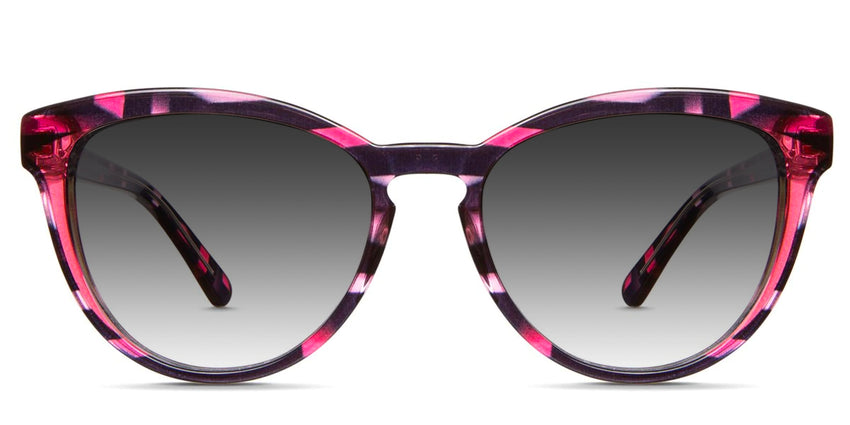 Bristow black tinted Gradient cat eye sunglasses in carnation variant - it has inbuilt nose pads with high nose bridge