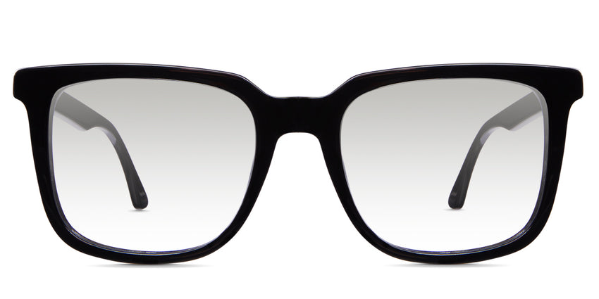 Buri Black tinted Gradient glasses in the Midnight variant - it's a full-rimmed square acetate frame with a flat temple arm and rounded temple tips.