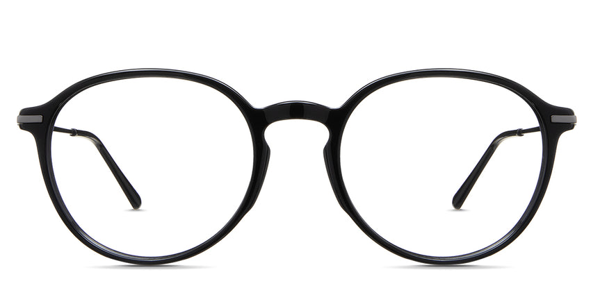 Buru eyeglasses in the pengu variant - have a round shape frame with a wide viewing lens.