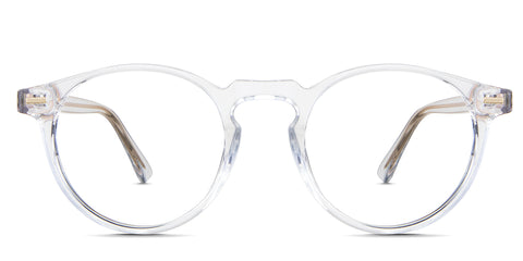 Carey eyeglasses in the crystal variant - it's a transparent round-shaped frame.