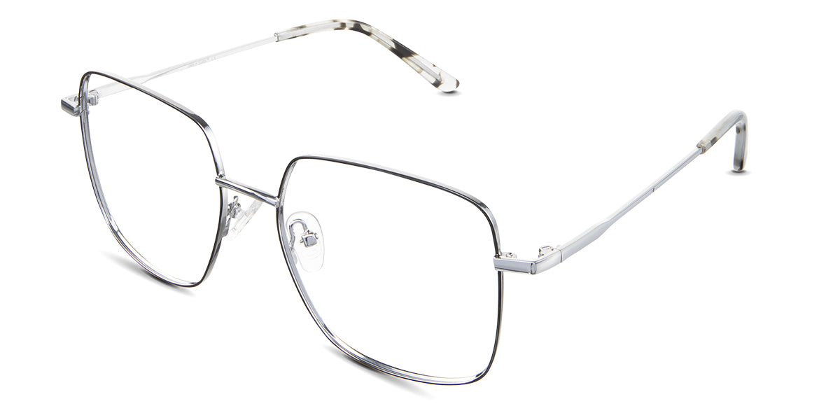 Carmela eyeglasses in the chinchilla variant - have silicon adjustable nose pads.