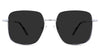 Carmela black tinted Standard Solid sunglasses is in the Chinchilla variant - a slightly tall metal frame with silicon-adjustable nose pads.