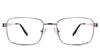 Carter Eyeglasses in the salt variant - have a wide rectangular viewing lens.