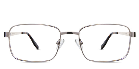 Carter Eyeglasses in the salt variant - have a wide rectangular viewing lens.