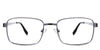 Carter Eyeglasses in the spledid variant - it's a silver rectangular frame.