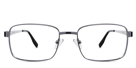 Carter Eyeglasses in the spledid variant - it's a silver rectangular frame.