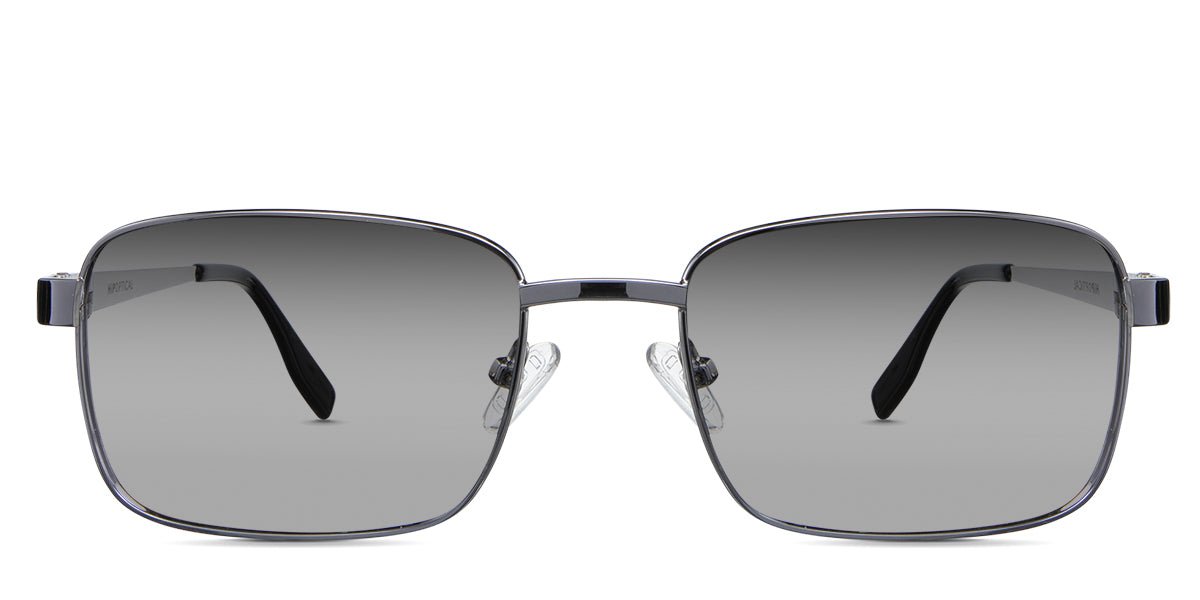 Carter  black tinted Gradient sunglasses in the spledid variant - it's a rectangular frame with a medium-thick nose bridge and adjustable nose pad.