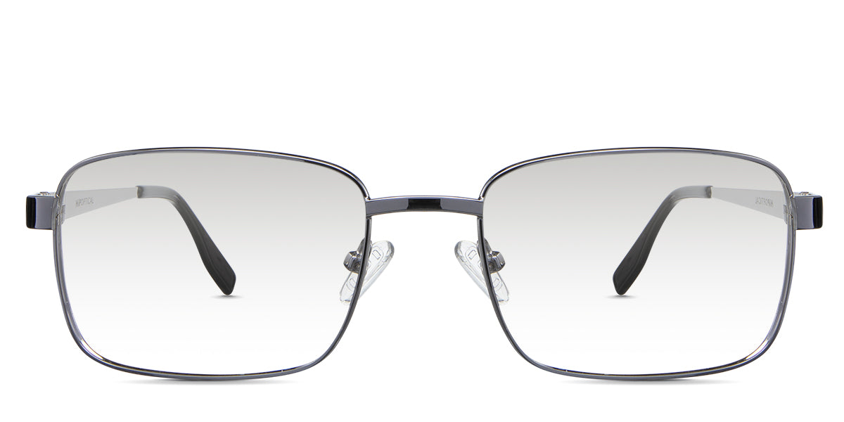 Carter black tinted Gradient sunglasses in the spledid variant - it's a rectangular frame with a medium-thick nose bridge and adjustable nose pad.