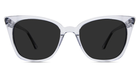  Chantell black tinted Standard Solid sunglasses in the Frost variant is a cat-eye frame with a visible diamond pattern wire core in the temple arm.