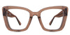 Chet eyewear in the russet variant - it's a bold frame with reddish orange-brown color. Cat-Eye best seller eyeglasses
