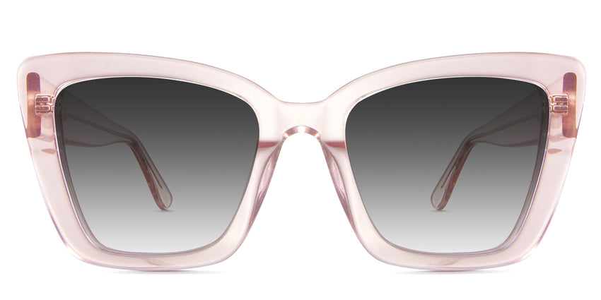 Chet black tinted Gradient sunglasses in the flamingo variant are a transparent frame with the company logo outside the temple arm on both sides.