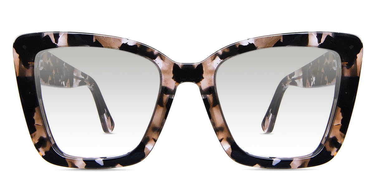 Chet black tinted Standard Solid glasses in velvet variant - it has tortoise style pattern with inbuilt nose pads