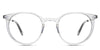 Cobo eyeglasses in the cloudsea variant - it's a narrow round shape frame with a keyhole nose bridge.