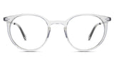 Cobo eyeglasses in the cloudsea variant - it's a narrow round shape frame with a keyhole nose bridge.