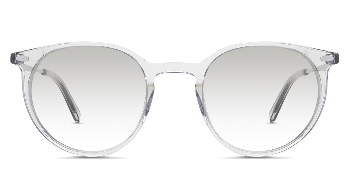 Cobo Black Sunglasses Gradient in the cloudsea variant - it's a narrow round shape frame with an acetate rim and metal arm.