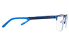 Colson Eyeglasses in the cobalt - have a two-color tone in the arm.