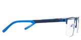 Colson Eyeglasses in the cobalt - have a two-color tone in the arm.