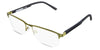 Colson Eyeglasses in the lime  - have a metal rim and acetate arm.