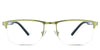 Colson Eyeglasses in the lime - are rectangular frames in an ant gold color.