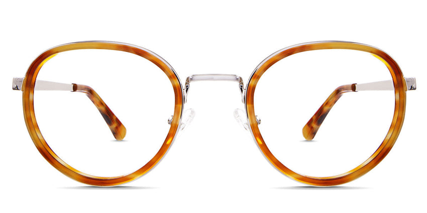 Corry eyeglasses in funky style comes with different shades of yellow and orange color on round frame