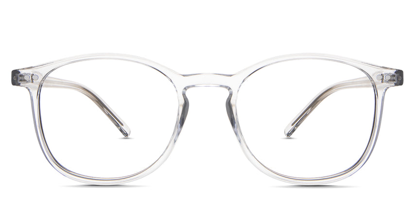 Coven eyeglasses in the cloudsea variant - it's a medium round shape frame.