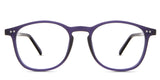 Coven eyeglasses in the hyacinth variant - are round frames in navy color.